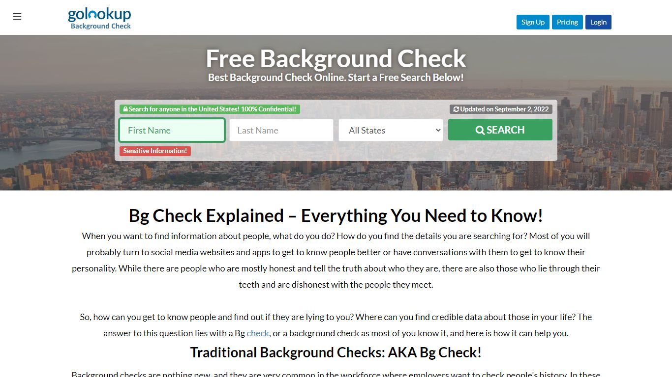 Bg Check, Background Search, Background Check On - GoLookUp